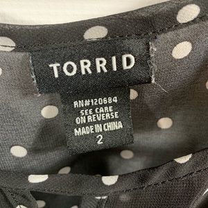 torrid Tops - Torrid | Black and White Polka Dot Flowy Top Sz 2 torrid Tops - Torrid | Black and White Polka Dot Flowy Top Sz 2